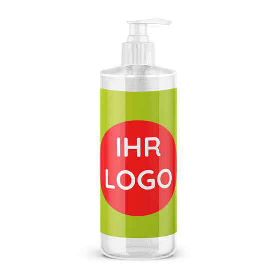 Sanitys - Handdesinfektion IHR LOGO - 500ml Flasche mit Pumpspender
